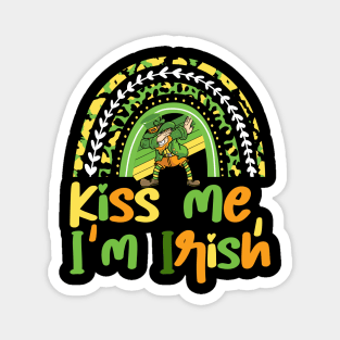 Kiss Me I'm Irish Funny  Saint Patrick Day renbow Magnet