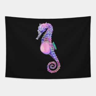 Cool Purple Pink and Blue Seahorse Tapestry