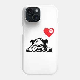 Bulldog Love Heart For Dog Owner Phone Case