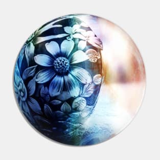 Abstract flower sphere Pin