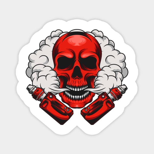 Vaping skull - smoking is never die Magnet by JagatKreasi