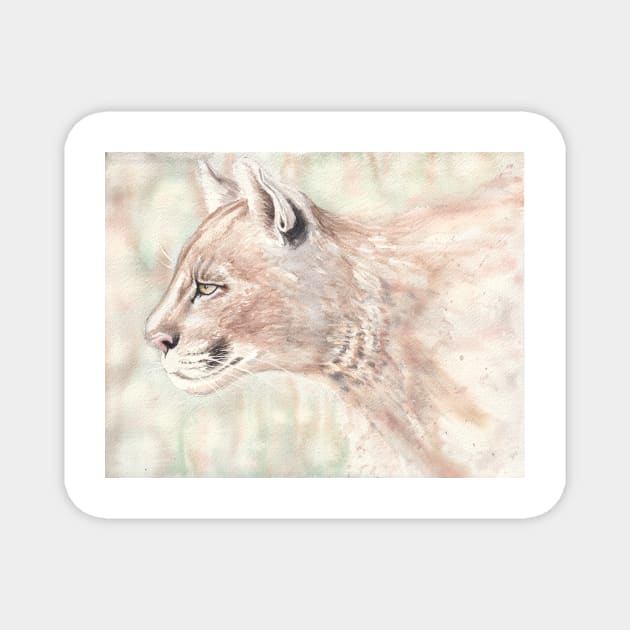 Mountain Lion Watercolor Magnet by Jarrodjvandenberg