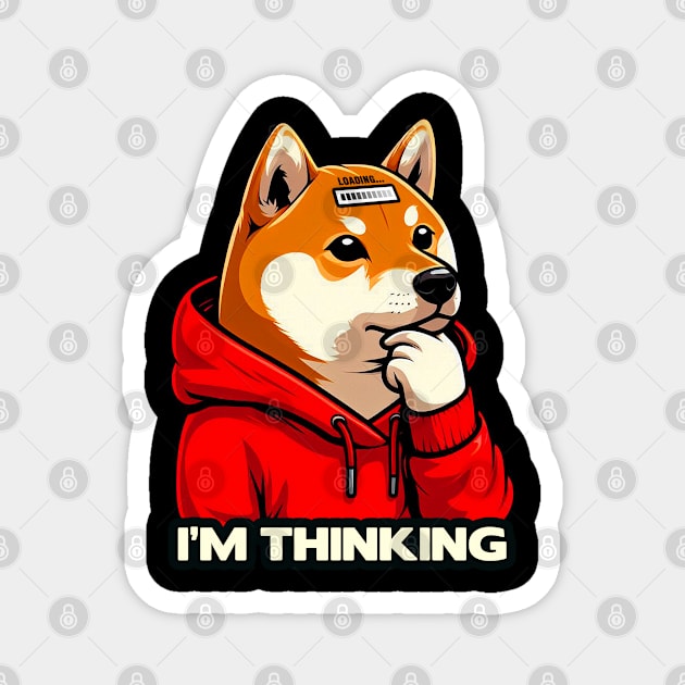 I'm Thinking meme Shiba Inu Dog Magnet by Plushism