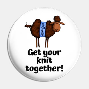 Get Your Knit Together! (Dark Sheep) Pin