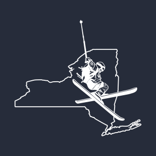 New York Skier White Line T-Shirt