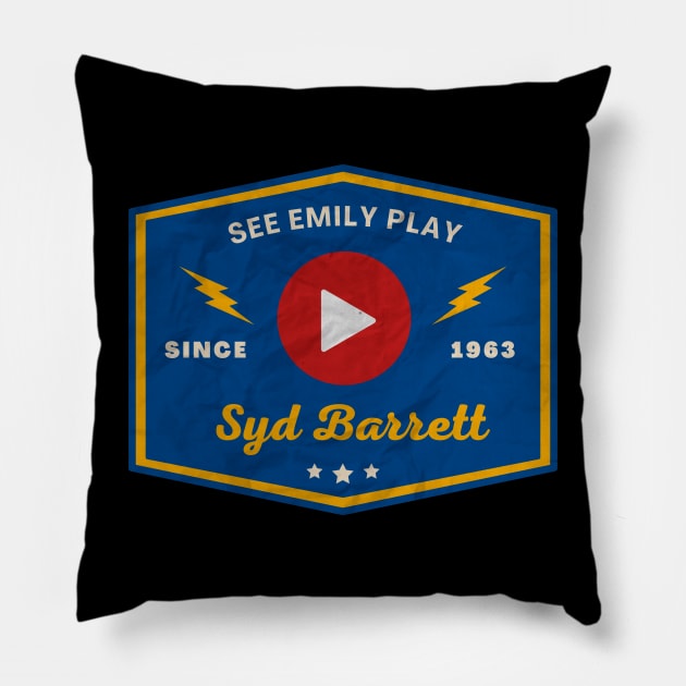 Syd Barrett // Play Button Pillow by Blue betta