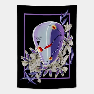 Floral meets Metal Ninja Tapestry