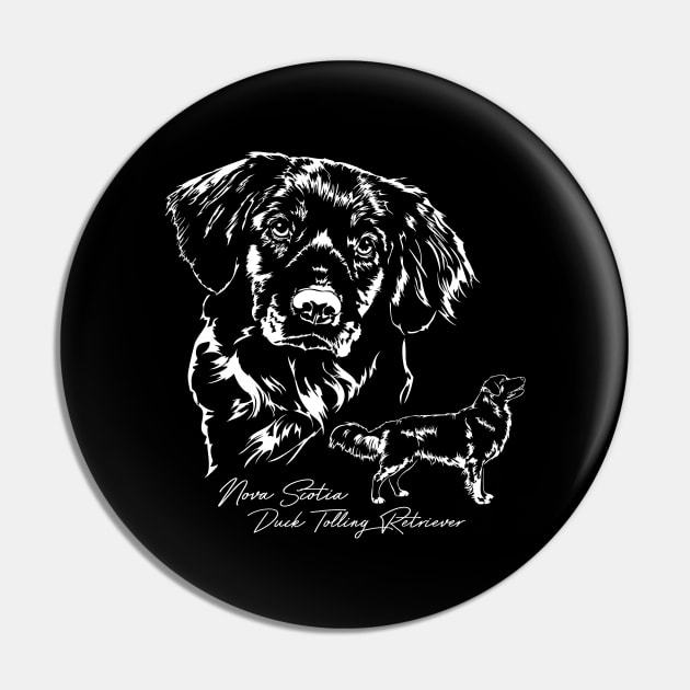 Nova Scotia Duck Tolling Retriever dog portrait gift Pin by wilsigns