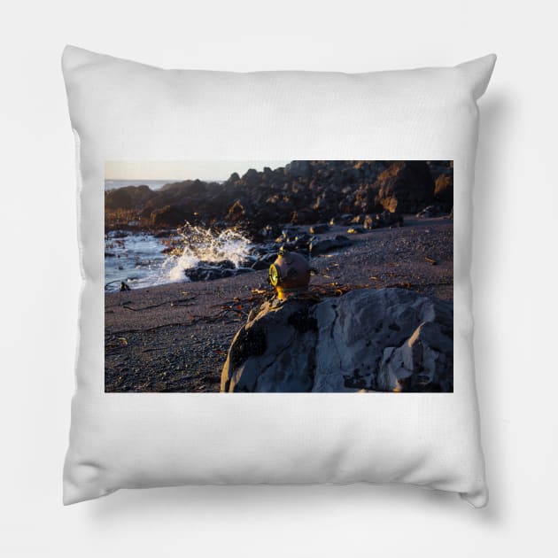 Deep Sea Diving Helmet On Large Rock Pillow by photogarry