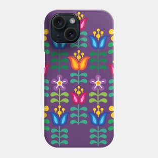 Scandi Rainbow Folk Art Flowers Phone Case