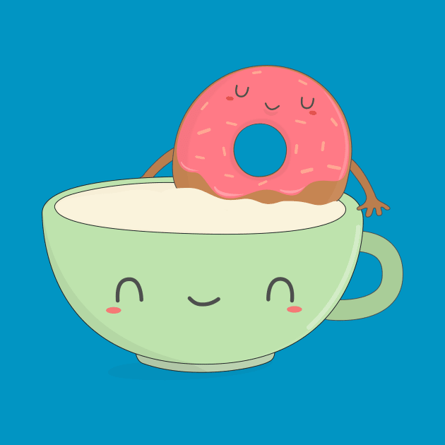 Cute and Kawaii Milk and DonutT-Shirt by happinessinatee