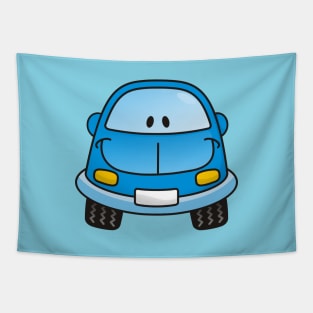 Blue Cartoon Car Tapestry