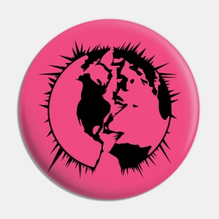 EXPLODING EARTHS! PLANET LOGO BLACK Pin