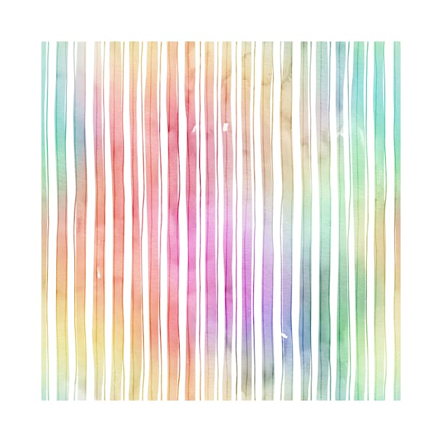 Bright Pastel Watercolor Stripes and Lines by podartist