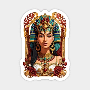 Cleopatra Queen of Egypt retro vintage floral design Magnet