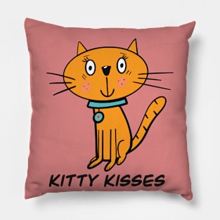 Kitty kisses Pillow