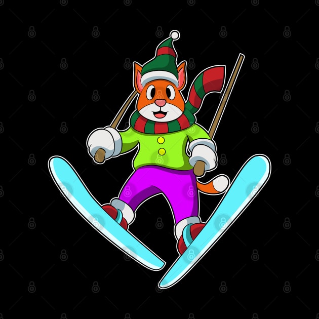 Cat as Ski jumper at Telemark by Markus Schnabel