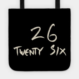 Hand Drawn Letter Number 26 Twenty Six Tote
