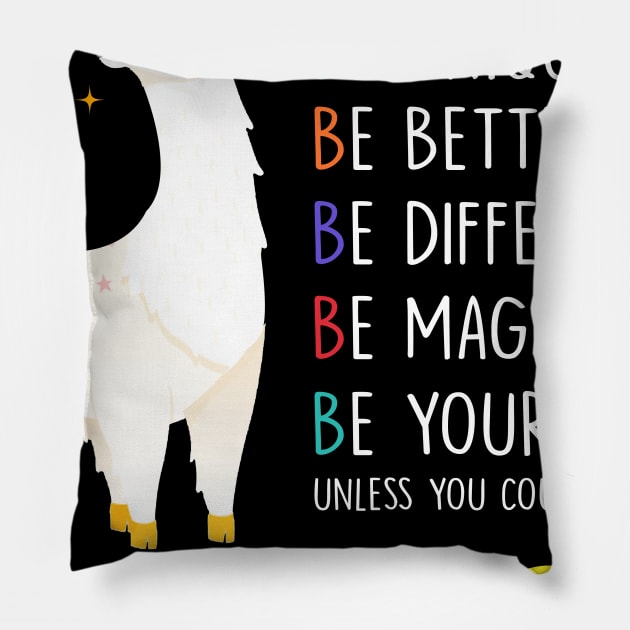 Llamacorn Funny Cute Llama Unicorn Pillow by Danielsmfbb