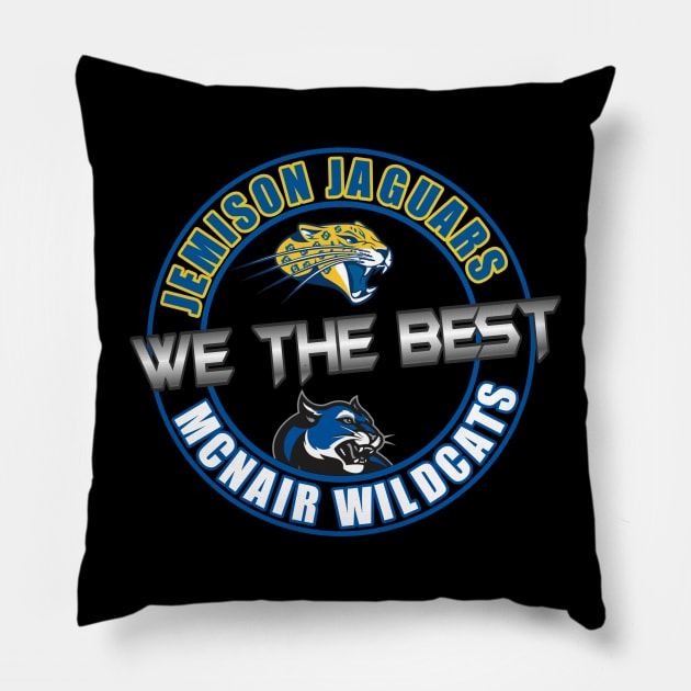 Jemison Jaguars - McNair Wildcats Pillow by Duds4Fun