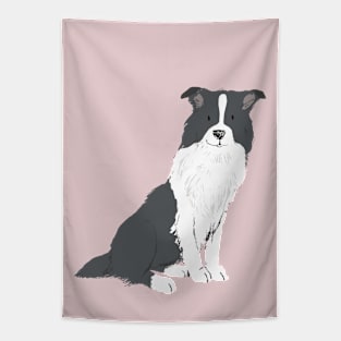 Border Collie Illustration Tapestry