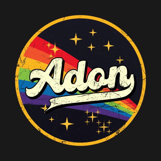 Adon // Rainbow In Space Vintage Grunge-Style by LMW Art