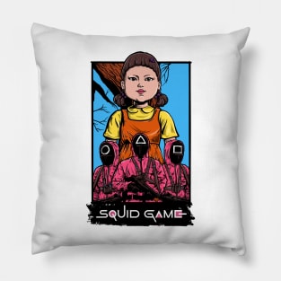 SQUID GAME doll and guards Pillow