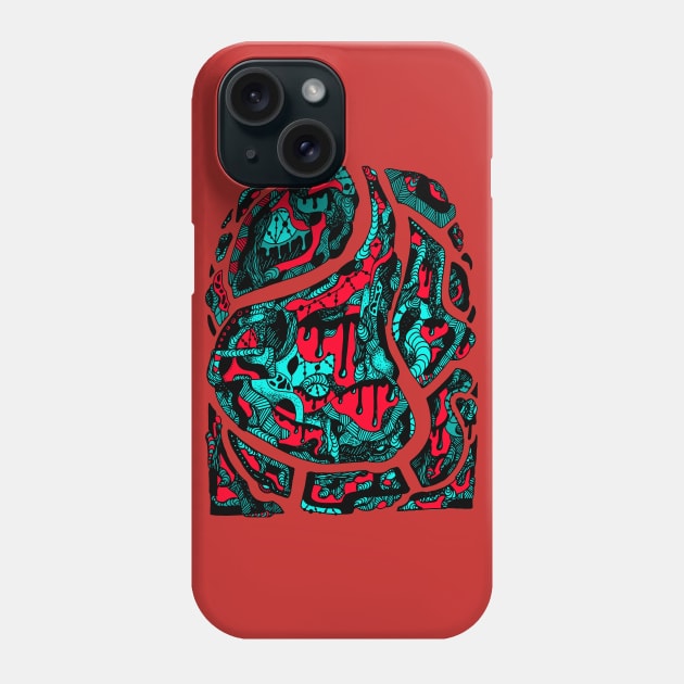 Turqred Abstract Wave of Thoughts No 3 Phone Case by kenallouis