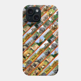 African Wildlife Stripe Collage Orange Phone Case