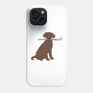 Chocolate Lab Preppy Madras Field Hockey Dog Phone Case