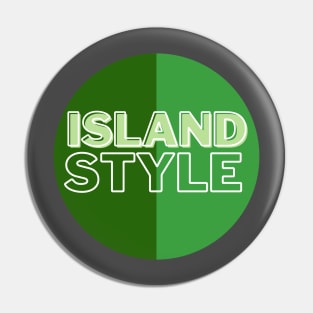 island style hawaii dark green tricolor circle Pin