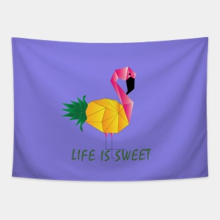 Geometric Flamingo Art | Pineapple Tapestry