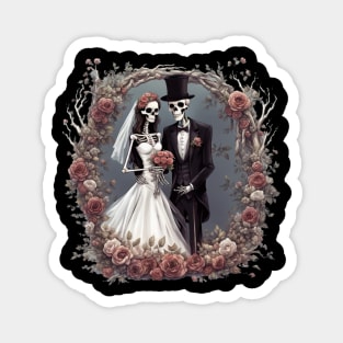 Skeleton Bride and Groom Magnet