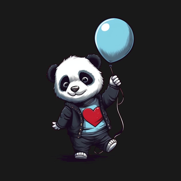 Little Baby Panda with Balloon by DavidLoblaw