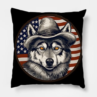 Eskimo Dog 4th of July Pillow