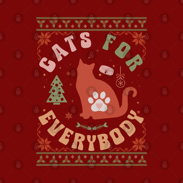 Funny Cat for everybody Christmas sweater by Catmaleon Design