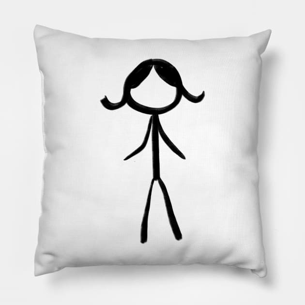 Simple stick figure, hand drawn, simple design, female, or girl