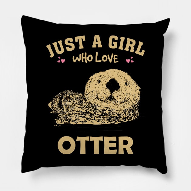 Just A Girl Who Loves Otter Whispers Tee for Wildlife Enthusiasts Pillow by Kleurplaten kind
