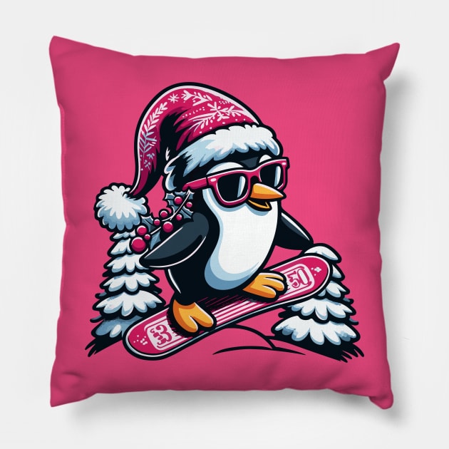 Sleek Slopes Penguin Pillow by Spaksu