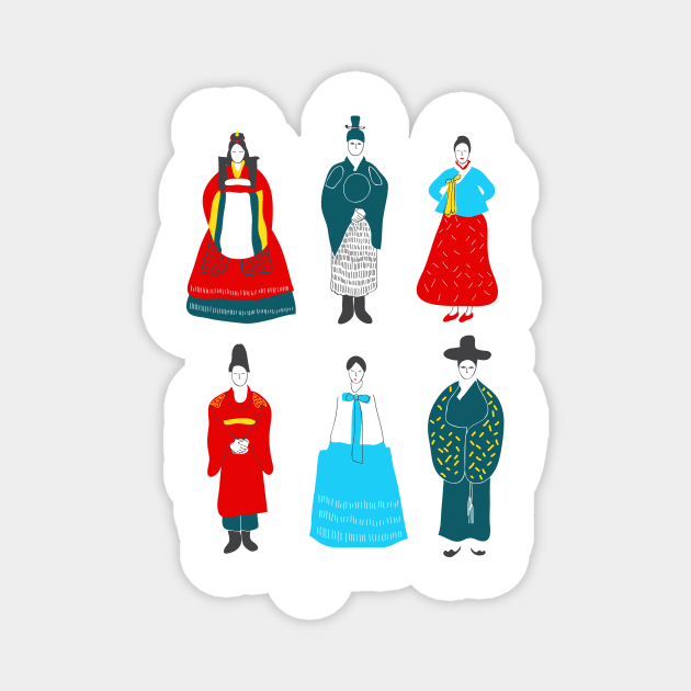 South Korea traditional hanbok clothes Magnet by nanaminhae