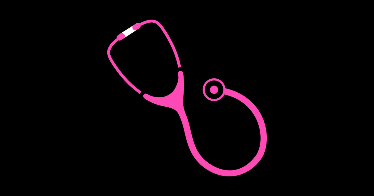 Hot pink stethoscope - Stethoscope - Sticker | TeePublic