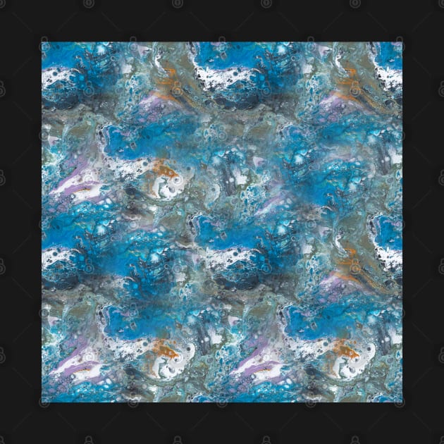 Fluid painting with blue cells by nobelbunt