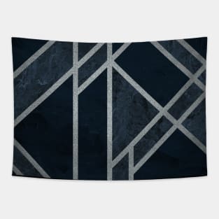 Eternal Blue Ice Art Deco Tapestry