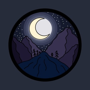 Minimal Moonlit Landscape T-Shirt