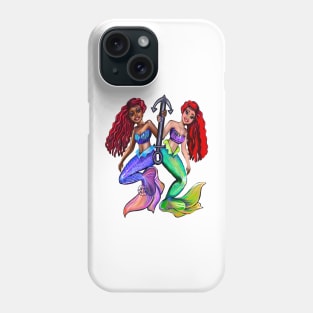 mermaids with anchor Phone Case