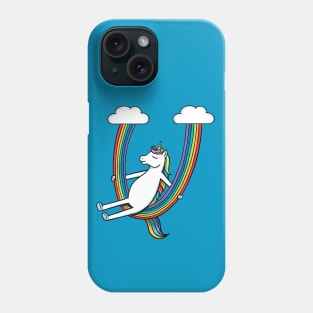 Unicorn and rainbow swing Phone Case