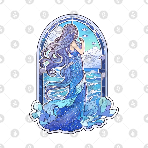 Stained Glass Sea Goddess by DarkSideRunners