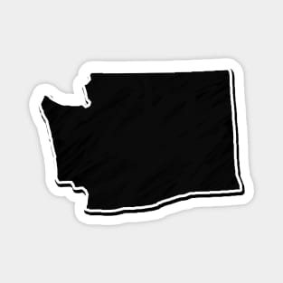 Black Washington Outline Magnet