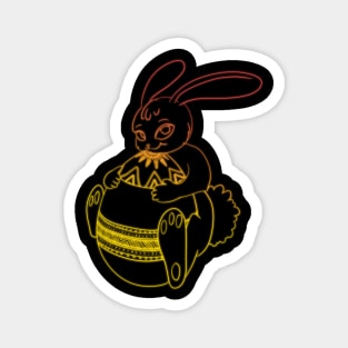 Easter bunny sunset neon Magnet