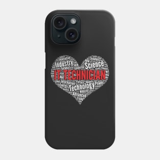 IT technician Heart Shape Word Cloud Design product Phone Case